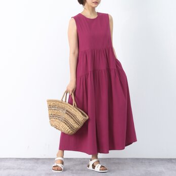 26色展開 コットン ギャザー　ロングワンピース ♪オーダーサイズ可の画像