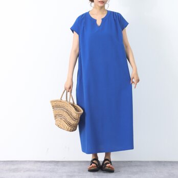 26色展開 コットン　フレンチスリーブ　ゆったり　ロングワンピース ♪オーダーサイズ可の画像