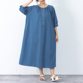 26色展開 コットン　ギャザー　ゆったり　ロングワンピース ♪オーダーサイズ可の画像