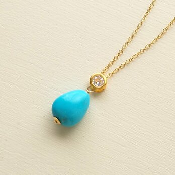 ターコイズ×CZネックレス(14kgf)のコピーの画像