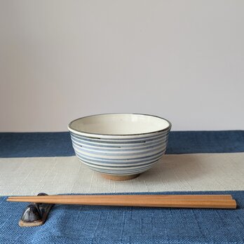 ブルーラインのご飯茶碗　【手仕事　民藝　和　陶器　窯元】の画像