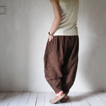 farmers pants｜草木の色と過ごすガーゼのパンツ（煤竹色・ユニセックス）の画像