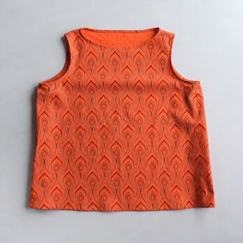 シュエシュエファブリック ボートネックブラウス Shweshwe orangeの画像