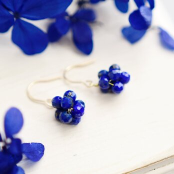 【14kgf ピアス】ラピスラズリ　青の実 金平糖 12月誕生石／誕生日プレゼントにも