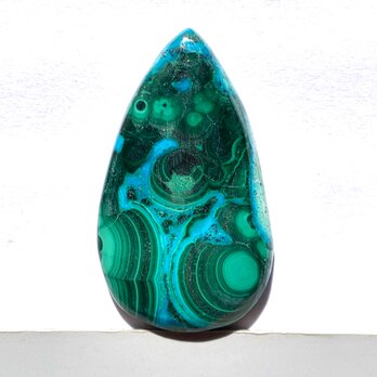 クリソコラマラカイト[134] 38x22mm 49Cts　ルース ／天然石 ／ カボションの画像