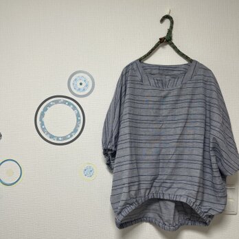 着心地のよい日常服　刺繍コットン　ネイビーブルーの画像