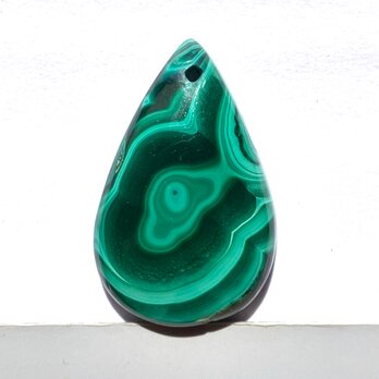 【穴あき】マラカイト[138] 32x21mm 48Cts　ルース ／天然石 ／ カボションの画像