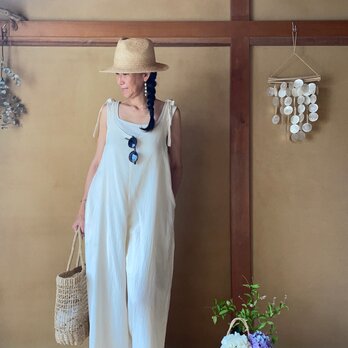 Wide Jumpsuits/ ダブルコットワイドジャンプスーツの画像