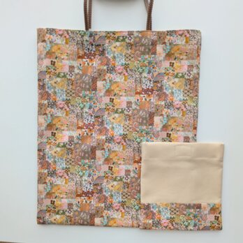 トート（L）収納袋あり リバティプリント(Archive Patchwork A)の画像