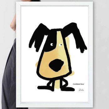 どや顔　犬　送料無料 　イラスト　A4〜A0　ポスター　アートポスター　アートsei検索新着順　3540の画像