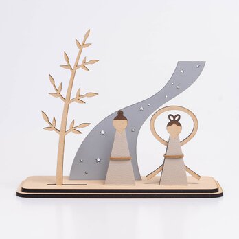 【早割10%OFF 6/8まで】七夕飾り　笹飾りと織姫と彦星の置物の画像