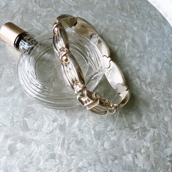 B145-ヴィンテージブレスレット　Italy 925 Silver Ribbed Parts Braceletの画像