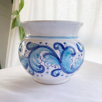 鉢カバー 14cm CSP027 BAROCCO マヨリカ焼き イタリア陶器 フラワーベース　花器の画像