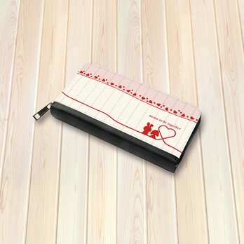 （送料無料）長財布【赤い糸（うさぎ）】（名入れ可）の画像