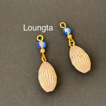 ブルーとピンクのプチプラピアス 軽いピアス 夏色ピアス 春 樹脂ピアスの画像