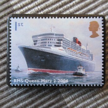 イギリス　客船切手ブローチ10444