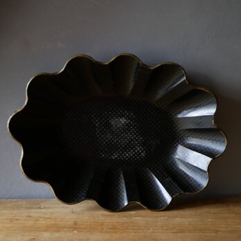 パピエマシェ　金彩　花リム　フランスアンティーク　ブロカントのある暮らし