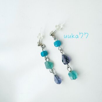 Blue＊Blue＊Blue 天然石ピアスの画像