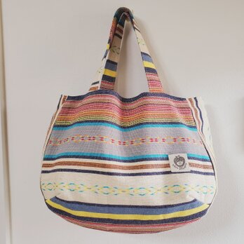 普段使いのマチたっぷりトートバッグ　メキシカンエスニックの画像