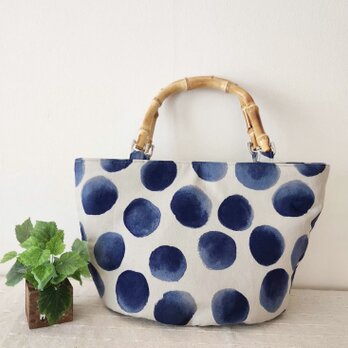 bamboo♡ドット柄トートbagの画像