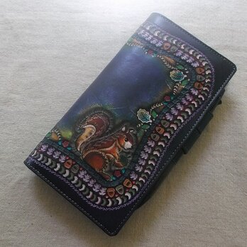 ほぼ日手帳weeks対応　レザー手帳カバー　　刻印＆拭き染めの画像