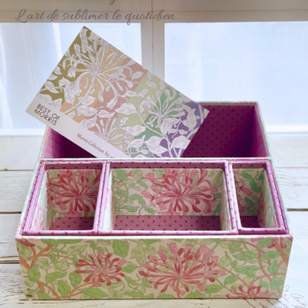 William Morris＊Honeysuckle 仕切り付きマルチケース（生地デザイン：May Morris）の画像