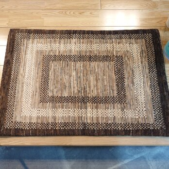夏は涼しく冬は暖かい　オールシーズン天然無染ラグ　ガゼニラハット　マット　92x62cm　P54の画像