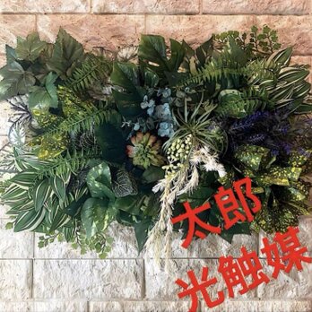 光触媒　人工観葉植物　ウォールグリーン　フェイクグリーン　壁掛け　402050の画像
