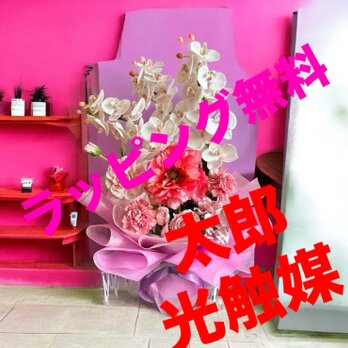 光触媒　人工観葉植物　ウォールグリーン　フェイクグリーン　胡蝶蘭アレンジ7546の画像