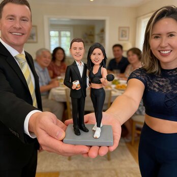 結婚祝い 結婚記念日 結婚式 新郎新婦 オーダーメイド 似顔絵 人形 プチギフト 写真から カップル そっくり　フィギュア 夫婦