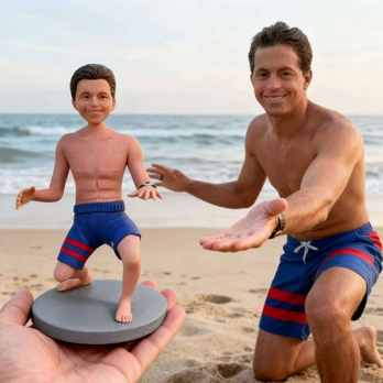 サーフィン好き 誕生日 プレゼント、オーダーメイド 写真から作る 似顔絵 人形, オリジナル 肖像画 置物 フィギュア 部活