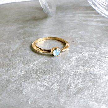 RA110-【 AVON 】エイボン・ヴィンテージリング 1980s Gold Tone Rainbow Moonstoneの画像