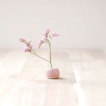 陶土の小さな花立て 桜花釉 ＊ ドライフラワー付きのコピーの画像