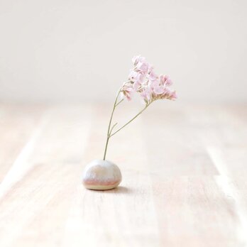 陶土の小さな花立て 春色三彩 ＊ ドライフラワー付きの画像