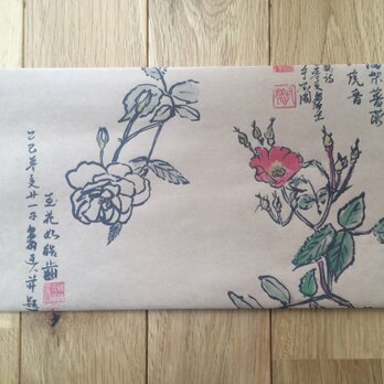 薔薇のブックカバー 2枚セット 新書版 文庫版の画像