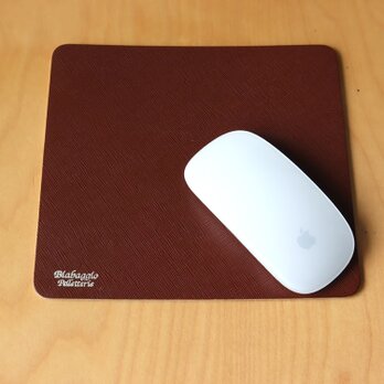 レザーマウスパッド 長く愛用出来る 貼り合わせ 革 ハンドメイド 6101の画像