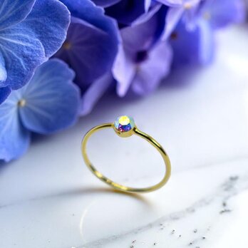 【Ring】闇を払い夜明けを告げるAurora Ring - オーロラの輝きを指先に　10号&13号金具の色が選べますの画像
