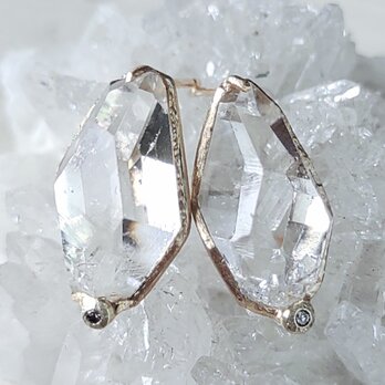 鉱物の表情 herkimer＊K10 pierceの画像