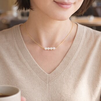 長さ2段階アレンジ＊淡水パールのバー・ネックレス～SV925