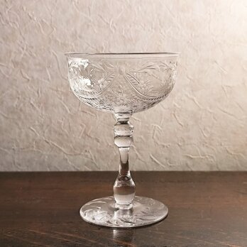 アンティーク　ヴィンテージ　TUDOR CRYSTAL 上品なシャンパングラス　高13㎝　【YG19】の画像