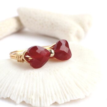 レッドジェイド　Ribbon　Wire　Ringの画像