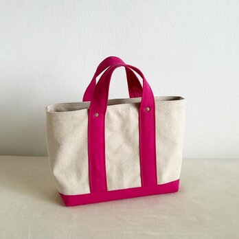 TOTE BAG -bicolor- (M) / ecru × pinkの画像