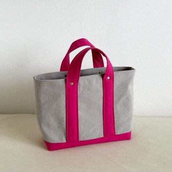 TOTE BAG -bicolor- (M) / lightgray × pinkの画像