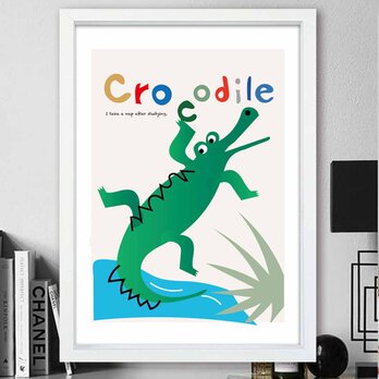 クロコダイル　ワニ　送料無料 　イラスト　A4〜A0　ポスター　アートポスター　アートsei検索新着順　2733の画像