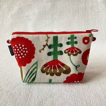 型染め マチありサコッシュポーチ・S「植物採集」