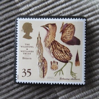 イギリス　野鳥保護切手ブローチ10490の画像