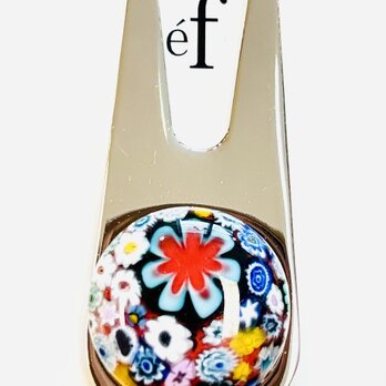 ゴルフグリーンマーカー⛳️グリーンフォーク　ガラスミルフィオリ：磁石付きのコピーのコピーのコピーのコピー