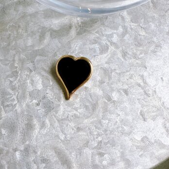 SCS22-【 SARAH COVENTRY 】サラコベントリー・ヴィンテージブローチ Enamel Black Heartの画像