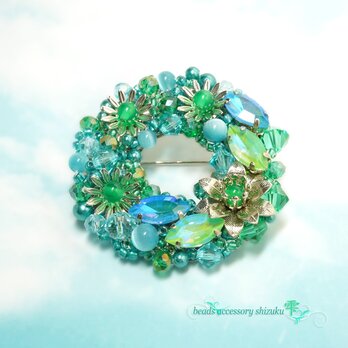 フラワーリースブローチR＊Nile Blueの画像
