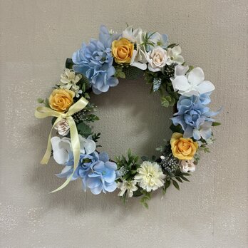 爽やかな紫陽花のリース♡の画像
